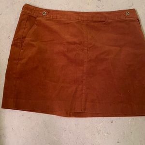 Banana Republic rust-colored corduroy skirt with pockets